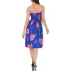 LA LEELA Women's Tube Dress Backless Midi Top One Size Blue Floral - 3 of 4