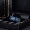 Jewelry Avalanche Blue IP Eternity Mens Tungsten Wedding Band, Black Princess Cut CZ, Comfort-fit, 8mm - 4 of 4
