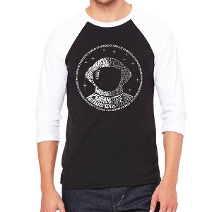 LA Pop Art Men's Raglan Baseball Word Art T-shirt - I Need My Space Astronaut - 1 of 4
