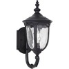 John Timberland Bellagio Vintage Outdoor Wall Light Fixtures Set of 2 Textured Black Metal 16 1/2" Clear Hammered Glass Post Exterior Barn - 3 of 4