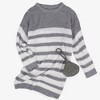 Anna-Kaci Women's Striped Long Sleeve Knit Sweater Dress with Relaxed Fit - 2 of 2
