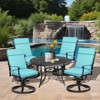 Aoodor Outdoor High Back Dining Chair Cushion Set, Water Proof & Stain Resistant Polyester Fabric Cover with Ties and Zipper, Set of 4 - 2 of 4