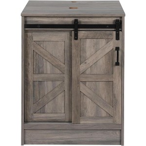 ELECWISH Bathroom Vanity, 24 Inch Barn Door Farmhouse Style Bathroom Vanity, Sliding Door Small Bathroom Vanity Set - 1 of 4