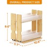 Bamboo Pull Out Spice Rack Organizer for Kitchen Cabinets – 2 Drawer, 2-Tier Heavy-Duty Sliding Storage, 5.1" Wide, Nature - 3 of 4