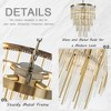 ALOADECOR  Antique Bronze Modern Glam Chandelier with Adjustable Drop Tiered Pendant for Dining Room or Foyer - 2 of 4