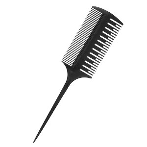 Unique Bargains Plastic Double Side Fish Hair Comb 0.08" Tooth Width Black 1 Pc - 1 of 4