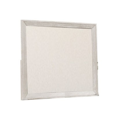 Royal Hampton Dresser Mirror with Beveled Design, Light Gray Wood Frame 38x44