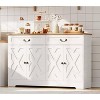 Sideboard Buffet Cabinet, Modern Farmhouse Large Kitchen Storage Cabinet with 2 Drawers & Adjustable Shelves, for Dining Room Coffee Bar Organizer - 3 of 4