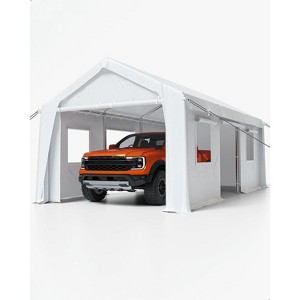 13x20 Foot Heavy Duty Carport Canopy, All-Weather Shelter with Removable Sidewalls, Front/Rear Doors, Includes Sandbags, for Vehicles & Equipment - 1 of 4
