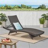 SKRAN Curved PE Wicker Chaise Lounge with Foldable legs Paneling and Adjustable Angle Back for Garden, Backyard and Pond (Grey) - 2 of 4