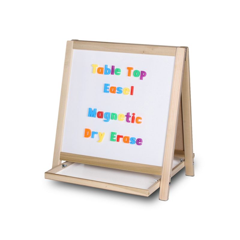 Crestline Products Magnetic Table Top Easel White Dry Erase/Black Chalkboard, 19.5"H x 18"W, 2 of 5
