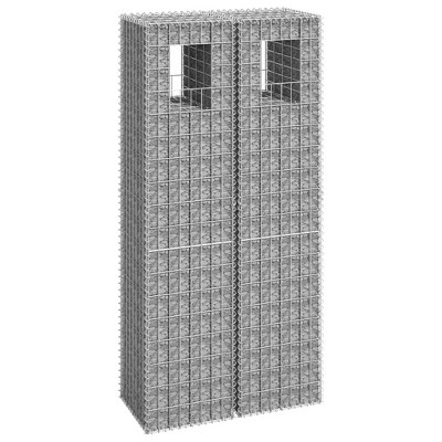 vidaXL Gabion Basket Posts 2 pcs 15.7"x15.7"x70.9" Iron