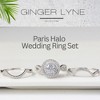 Halo Wedding Ring Set for Women Bridal Engagement Ring 2 Wedding Bands Sterling Silver Cz - image 4 of 4