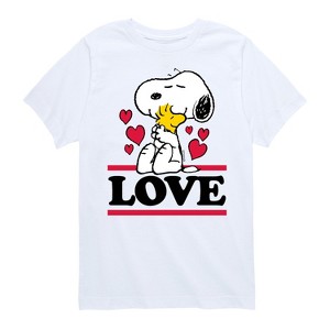 Boys' - Peanuts - Love Snoopy Woodstock Short Sleeve Graphic T-Shirt - 1 of 4
