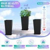 TOAOTBNBO Tall Planter Set of 2, Large Planter with Drainage Holes and Bottom Tray, Modern Planter Pots for Porch and Patio - 4 of 4