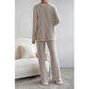 Ribbed Knit V Neck Slouchy Two-piece Loungewear Set - 2 of 2