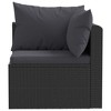 2 Piece Patio Sofa Set with Cushions Poly Rattan Black vidaXL - 4 of 4