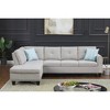 Faux Leather L-Shaped 2-Piece Sectional Sofa with Storage Ottoman, Cup Holders, and Toss Pillows - 2 of 4
