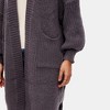 Knit & Lounge Women’s Longline Open Front Knit Cardigan Relaxed Fit Cozy Front Pockets Drop Shoulders Ribbed Cuffs - 4 of 4