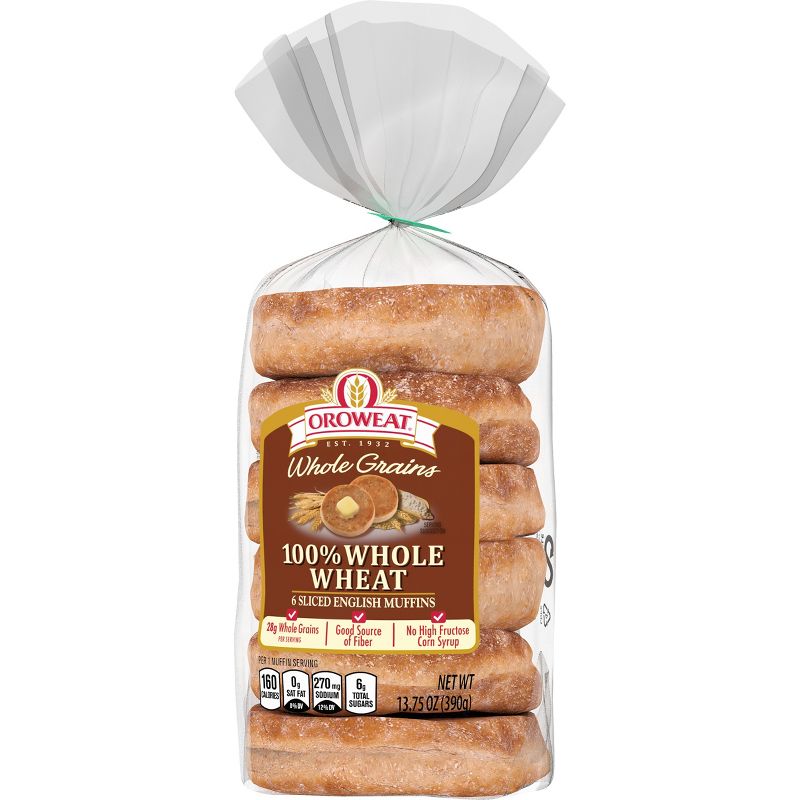 Oroweat 100% Whole Wheat English Muffins - 13.75oz/6ct, 3 of 6