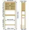 Artloge 3 Tier Bamboo Over The Toilet Storage Rack Bathroom Cabinet Shelf 69 Inch Tall Organizer Shelf with Door Space Saver - 3 of 4