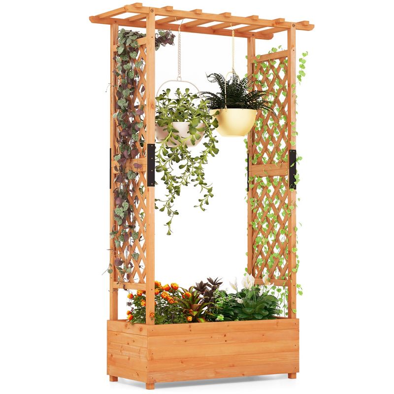 Tangkula Raised Garden Bed Vertical Plant Container for Vine Climbing Plant Flower, 1 of 11