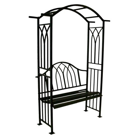 7 5 Steel Royal Arbor With Bench, Metal Garden Arbor With Bench