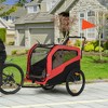 Aosom 2-in-1 Dog Bike Trailer Pet Stroller Carrier for Large Dogs with Hitch, Quick-release Wheels, Foot Support - image 3 of 4