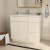 DOMETOUR 36 in. W x 21 in. D x 34.5 in. H in Antique White Plywood Ready to Assemble Floor Vanity Sink Base Kitchen Cabinet with Right Door - 2 of 4