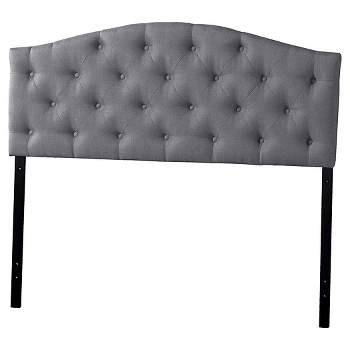 Myra Modern And Contemporary Fabric Upholstered Button-Tufted Scalloped Headboard - Baxton Studio