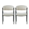Coolbibila Modern Armless Fabric Upholstered Dining Chairs Set of 2,Curved Back Comfy Dining Room Chair with Metal Legs,Kitchen Island Chair - 3 of 4
