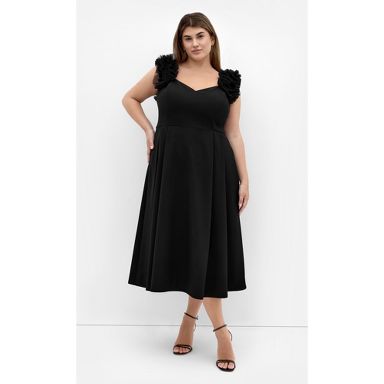 City Chic Women's Roselyn Ruffle Tulle Midi Dress