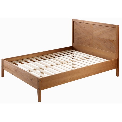 Queen Chevron Solid Wood Bed Frame, What Is The Dimensions Of A Queen Bed Frame