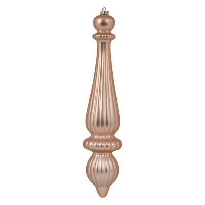  2ct Vickerman 14" Matte Finial Drop, UV Coated Ornament Set Café' Latte 