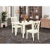 HomeStock 3-Piece Linen White Finish Solid Wood Top Dining Table Set - 2 of 4