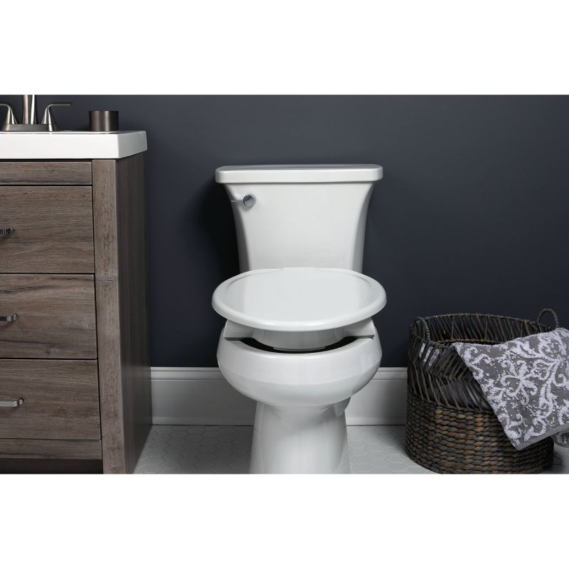 Assurance with Clean Shield Elongated Plastic Premium Raised Toilet Seat White - Bemis, 6 of 8