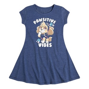 Girls' - Paw Patrol - Skye Pawsitive Vibes Fit & Flair Cap Sleeve Dress - 1 of 4