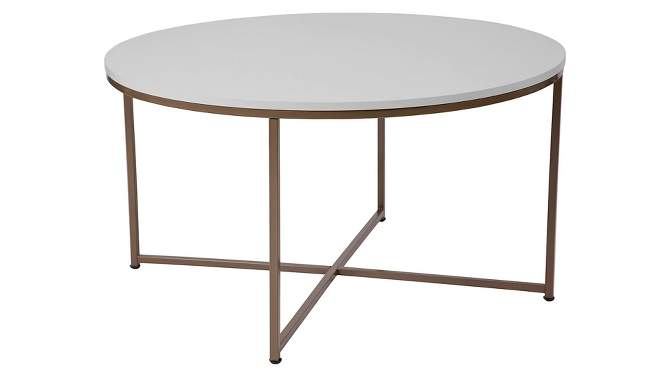 Emma and Oliver Laminate Living Room Coffee Table with Crisscross Metal Frame, 2 of 12, play video