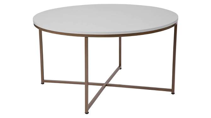 Emma and Oliver Laminate Living Room Coffee Table with Crisscross Metal Frame, 2 of 10, play video