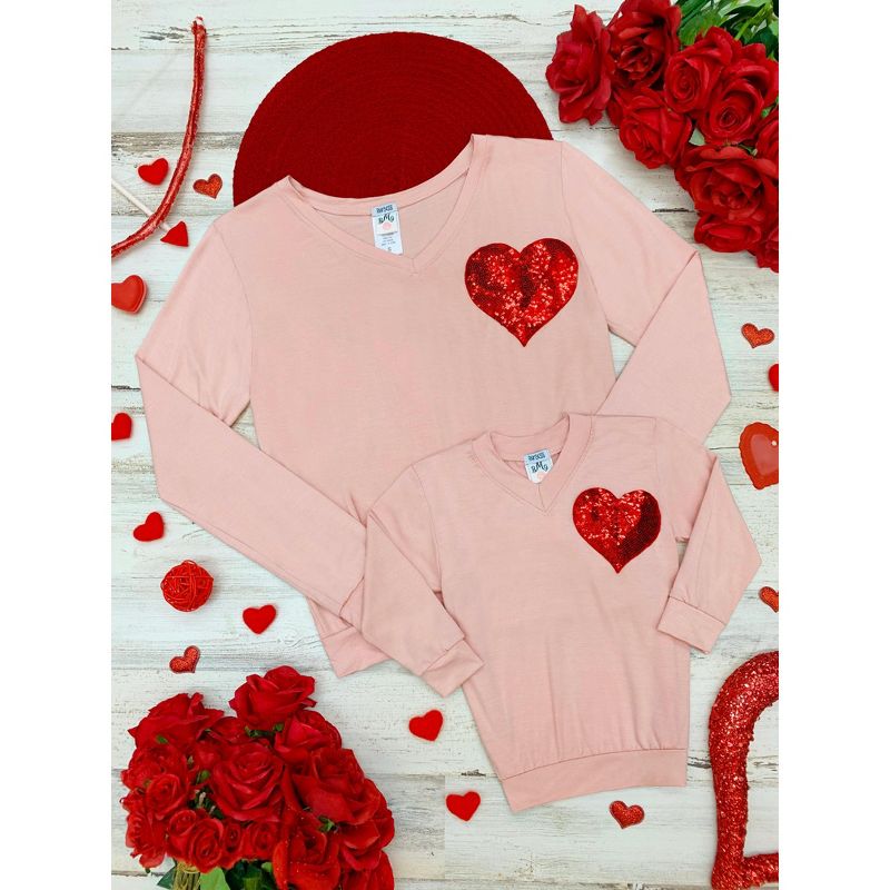Girls Mommy And Me Shining Heart Pink Top - Mia Belle Girls, 5 of 6