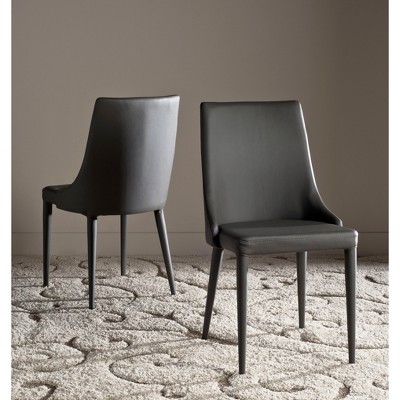 Summerset Gray PU Leather Upholstered Side Chairs with Metal Frame, Set of 2