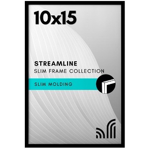 Americanflat 10x15 Picture Frame with Polished Plexiglass - Thin Border Picture Frame for Wall Display - Hanging Hardware Included - Black - 1 of 1