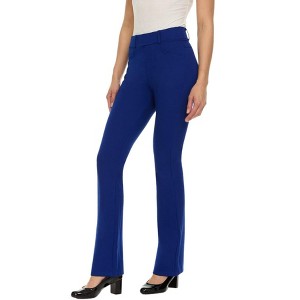 ZayWay Women's Stretch Bootcut Dress Pants with Pockets - Wear to Work - Ponte Treggings - 1 of 4