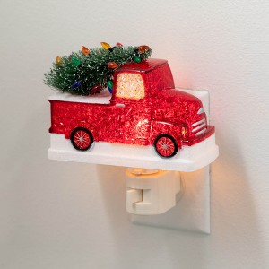 5"H Sullivans Christmas Red Christmas Truck Nightlight  Red-Green - 1 of 4