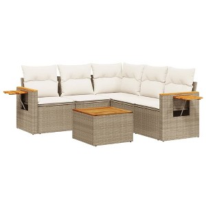vidaXL Garden Sofa Set Beige - 1 of 4