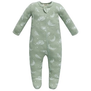 Owlivia Organic Cotton Pajama, Baby Sleep N' Play - Feather Green - 1 of 4