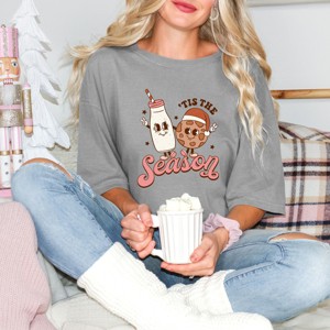 Simply Sage Market Tis The Season Milk and Cookie Garment Dyed Tee - 1 of 4