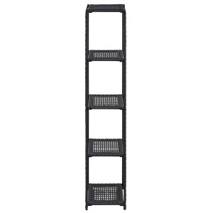 vidaXL Storage Shelf Black Poly rattan Compact Storage Shelf Square - 59.1" - 1 of 4