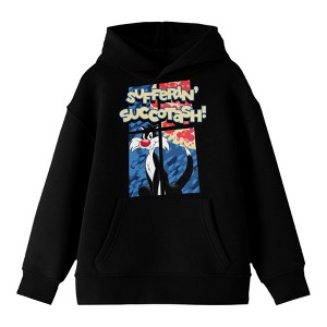 Looney Tunes Sylvester Sufferin' Succotash! Youth Black Graphic Hoodie - 1 of 3