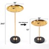 Modern Coffee Table End Table, Pedestal Center Tea Side Table, Accent Table for Small Spaces, Living Room Drink Martini Table, for Home Decor - 2 of 4